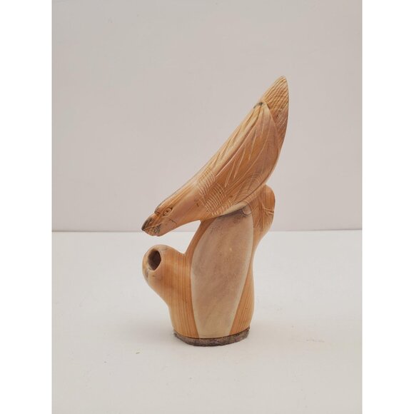 Vintage Pinkish White Soapstone Carved Bird Figurine/Sculpture, Vintage Ethnic - Picture 1 of 10